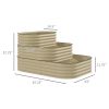 Outsunny 3-Tier Galvanized Steel Raised Garden Bed Kit, 62.25" x 43" x 32.25", 3 Combining Planter Boxes with Rubber Strip Edging