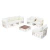 TOPMAX Modern Minimalist 7-Piece Metal Patio Sectional Sofa Set