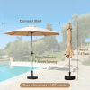 9FT Patio Umbrella, Outdoor Table Umbrella with Push Button Tilt and Crank, UV Protection Waterproof Market Sun Umbrella with 8 Sturdy Ribs for Garden