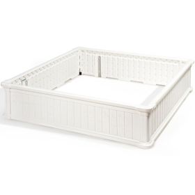 48 Inch Raised Garden Bed Planter for Flower Vegetables Patio (Color: White)