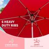 7.5FT Patio Umbrella, Outdoor Table Umbrella with Push Button Tilt and Crank