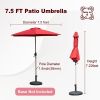 7.5FT Patio Umbrella, Outdoor Table Umbrella with Push Button Tilt and Crank