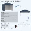 Outsunny 10' x 10' Pop Up Canopy Tent with 3 Sidewalls, Leg Weight Bags and Carry Bag, Height Adjustable