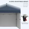 Outsunny 10' x 10' Pop Up Canopy Tent with 3 Sidewalls, Leg Weight Bags and Carry Bag, Height Adjustable