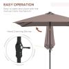 Outsunny 9' x 7' Solar Umbrella, LED Lighted Patio Umbrella for Table or Base with Tilt & Crank, Outdoor Umbrella for Garden, Deck, Backyard, Pool