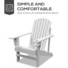 Outsunny Wooden Adirondack Chair, Outdoor Patio Lawn Chair with Cup Holder, Weather Resistant Lawn Furniture, Classic Lounge for Deck, Garden