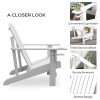 Outsunny Wooden Adirondack Chair, Outdoor Patio Lawn Chair with Cup Holder, Weather Resistant Lawn Furniture, Classic Lounge for Deck, Garden