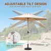 9FT Patio Umbrella, Outdoor Table Umbrella with Push Button Tilt and Crank, UV Protection Waterproof Market Sun Umbrella with 8 Sturdy Ribs for Garden