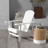 Outsunny Wooden Adirondack Chair, Outdoor Patio Lawn Chair with Cup Holder, Weather Resistant Lawn Furniture, Classic Lounge for Deck, Garden