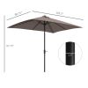 Outsunny 9' x 7' Solar Umbrella, LED Lighted Patio Umbrella for Table or Base with Tilt & Crank, Outdoor Umbrella for Garden, Deck, Backyard, Pool