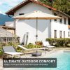 9FT Patio Umbrella, Outdoor Table Umbrella with Push Button Tilt and Crank, UV Protection Waterproof Market Sun Umbrella with 8 Sturdy Ribs for Garden