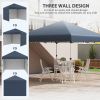 Outsunny 10' x 10' Pop Up Canopy Tent with 3 Sidewalls, Leg Weight Bags and Carry Bag, Height Adjustable