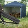 Outsunny 10' x 10' Pop Up Canopy Tent with 3 Sidewalls, Leg Weight Bags and Carry Bag, Height Adjustable