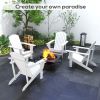Outsunny Wooden Adirondack Chair, Outdoor Patio Lawn Chair with Cup Holder, Weather Resistant Lawn Furniture, Classic Lounge for Deck, Garden