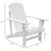 Outsunny Wooden Adirondack Chair, Outdoor Patio Lawn Chair with Cup Holder, Weather Resistant Lawn Furniture, Classic Lounge for Deck, Garden