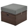 2-Seater Outdoor Patio Daybed Outdoor Double Daybed Outdoor Loveseat Sofa Set with Foldable Awning and Cushions for Garden, Balcony, Poolside