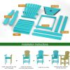 Patio Bar Stools Adirondack Arm Chairs Set of 2, All Weather Outdoor Furniture Wood-Like HDPE Deck Backyard Garden Dining Chairs